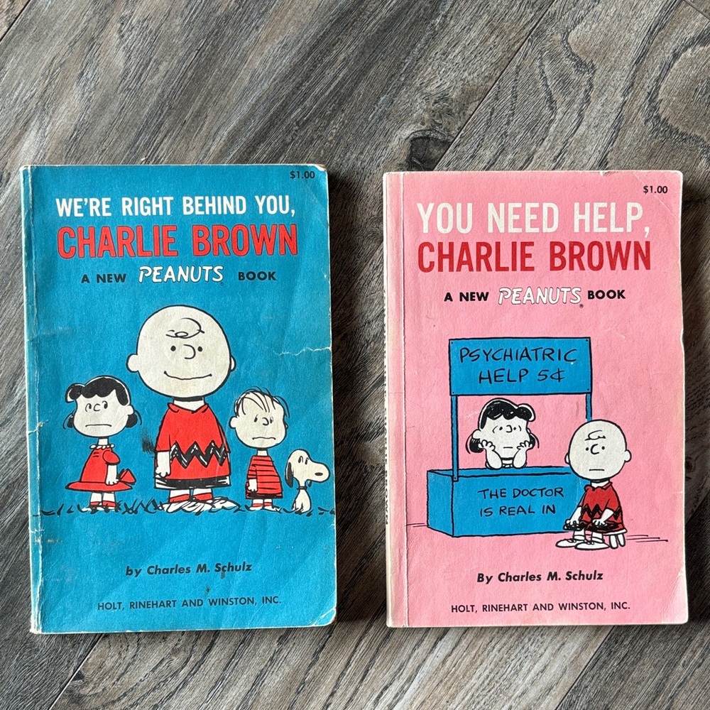 Peanuts Blue and Pink Charlie Brown Art Books